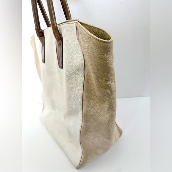 Claudia Firenze Pebble Leather Color Block Tote Bag - Picture 7 of 10